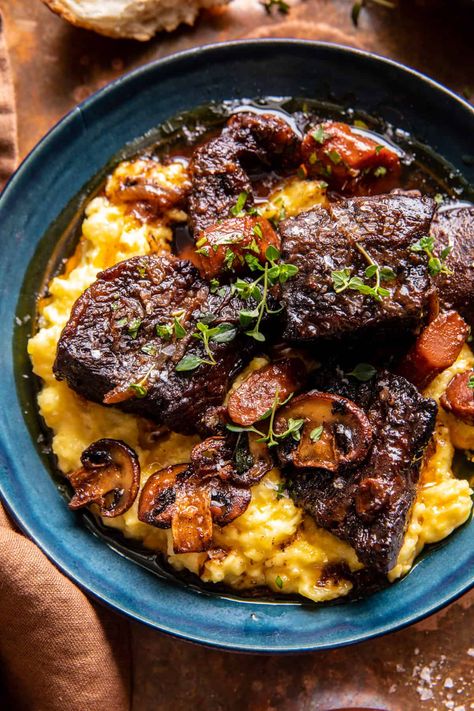 Crockpot Short Rib Bourguignon | halfbakedharvest.com Upscale Southern Food, French Beef Stew, Slow Beef Stew, Half Baked Harvest Recipes, Short Ribs Recipe, Short Rib, Harvest Recipes, Half Baked, Beef Short Ribs