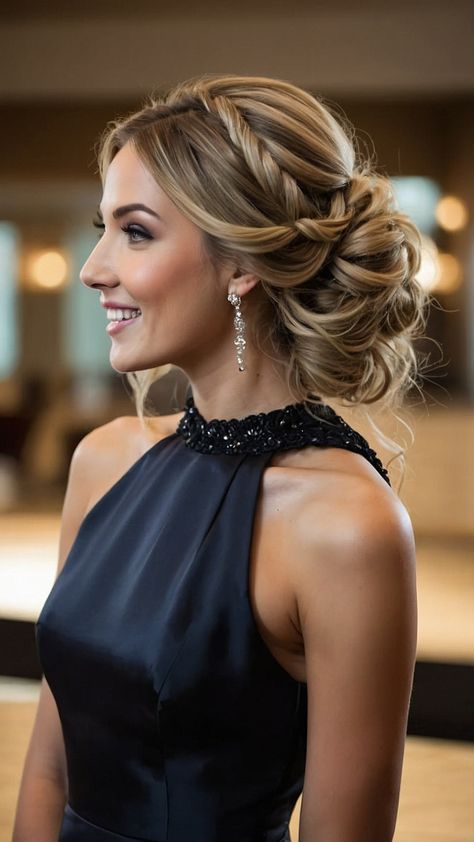 Discover a variety of stunning bridesmaid hairstyles for long hair at your fingertips From elegant half updos to beautiful brunette styles simple loose curls to sophisticated updos side-swept looks to easy wedding hairdos and boho half up half down braids find your perfect look here Wedding Hairstyles For Long Hair To The Side, Middle Part Updo, Half Up Half Down Braids, Hair To The Side, Wedding Hairdos, Half Up Hairstyles, Bridesmaid Hairstyle, Bridesmaid Hairstyles For Long Hair, Easy Wedding