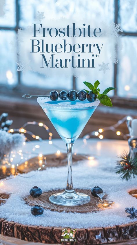 Discover the ultimate Frostbite Blueberry Martini Cocktail Recipe, a perfect blend of elegance and chill for your winter gatherings. This Icy Blueberry Martini Drink features blueberry vodka for a refreshing twist, making it an ideal Blueberry Frostbite Martini for winter parties. Enjoy a Chilled Frostbite Martini that captures the essence of frosty blueberries in every sip. Try this Frozen Blueberry Martini Drink and impress your guests with an Elegant Frostbite Martini that’s sure to delight! Blueberry Mocktail Recipes, Blue Cocktails Recipe, Blueberry Vodka Cocktails, Frostbite Martini, Winter Mocktail Recipe, Blueberry Drinks Alcohol, Blueberry Cocktail Recipes, Blue Cocktail Drinks, Blueberry Vodka Drinks