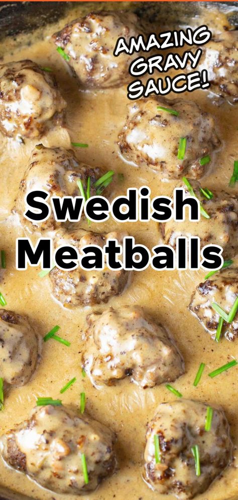 Meatballs With Brown Gravy, Meatball Gravy Recipe, Meatballs In Gravy, Recipe For Meatballs, Meatballs Sauce Recipe, Easy Swedish Meatball Recipe, Homemade Swedish Meatballs, Slow Cooker Swedish Meatballs, Swedish Meatballs Easy