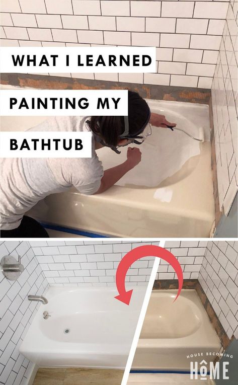 Painting A Bathtub, Bathtub Paint, Tub Refinishing, Tub And Tile, Makeover Kamar Mandi, Painting Bathtub, Bathtub Surround, Casa Disney, Diy Bathtub