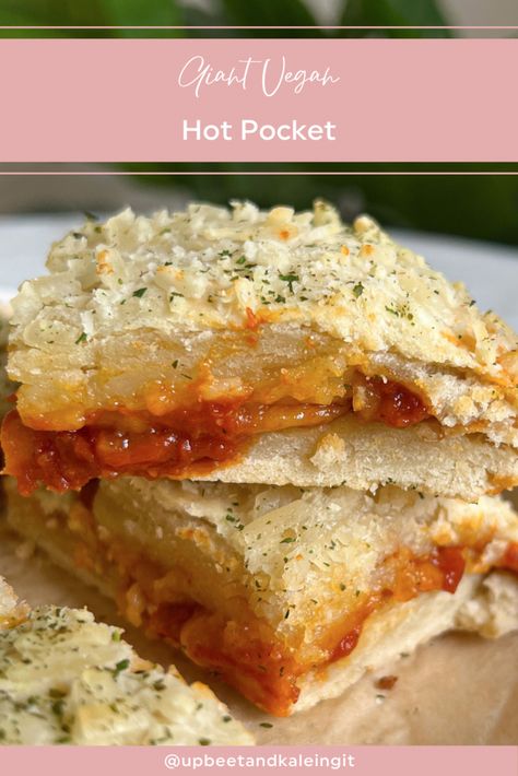 Vegan Hot Pockets, Easy Veggie Pasta, Pizza Pockets Recipe, Vegan Pasta Bake, Pizza Pocket, Mac And Cheese Healthy, Vegan Buffalo Cauliflower, Veggie Pasta Salad, Vegan Tzatziki