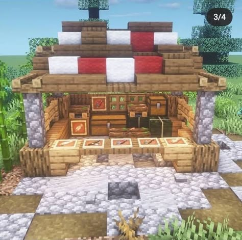 Minecraft Market, Farm Minecraft, Minecraft Shops, Rumah Minecraft Sederhana, Minecraft Village, Bangunan Minecraft, Minecraft Farm, Minecraft House Tutorials, Minecraft Cottage