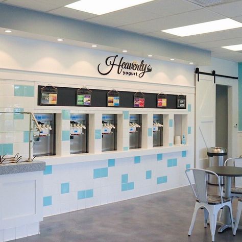 Heavenly Yogurt (@heavenly_yogurt) • Instagram photos and videos Yogurt Shop Interior Design, English Moodboard, Yogurt Design, Yogurt Ideas, Frozen Yogurt Shop, Yogurt Shop, We're Open, Holy Cow, Ice Cream Shop