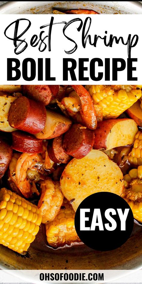 Text reads best shrimp boil recipe Easy Crab Boil Recipe, Stovetop Shrimp, Shrimp Boil Seasoning, Cajun Shrimp Boil Recipe, Easy Shrimp Boil Recipe, Easy Shrimp Boil, Crab Boil Recipe, Cajun Shrimp Boil, Shrimp And Crab Boil