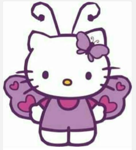 Purple butterfly hello kitty Hello Kitty Butterfly, Hello Kitty Tattoos, Charmmy Kitty, Hello Kitty Images, Hello Kitty Aesthetic, Kitty Pictures, Hello Kitty Characters, Hello Kit, Kitty Drawing