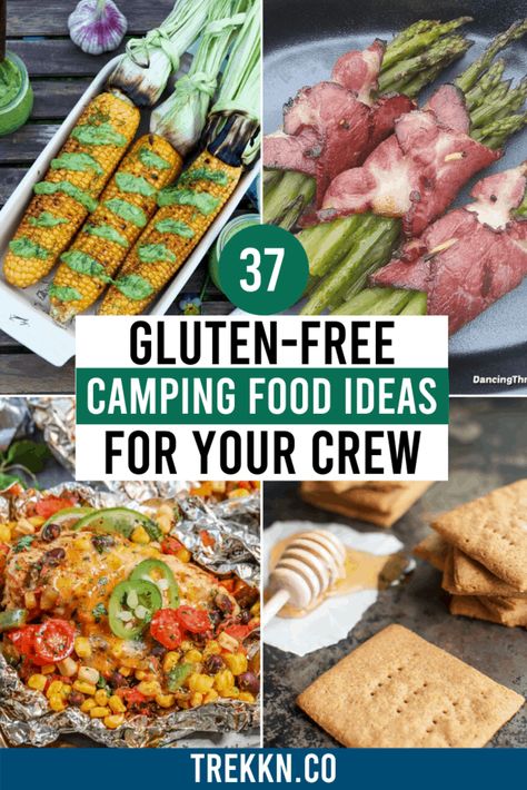 Are you stuck when it comes to your camping trip menu and having problems coming up with ideas? Let us help you get un-stuck starting off with this incredible list of gluten-free camping food ideas. This list features make-ahead, grilled and over the campfire ideas for breakfast, lunch, dinner, snacks, and dessert. Don't let camping meal prep stress you out. Browse our ideas and put together a camping menu everyone will love. #camping #glutenfree #food #meals #tentcamping #rvcamping Rv Cooking Recipes, Gluten Free Camping, Campfire Ideas, Rv Recipes, Camping Food Make Ahead, Healthy Camping Food, Rv Cooking, Camping Menu, Camping Foods