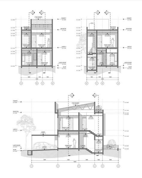 Architectural Details Drawing, Section Drawing Interior, Autocad Portfolio, Section Plan Architecture, Detail Drawing Architecture, House Section Drawing, Architecture Documentation, Architecture Drafting, Section Architecture