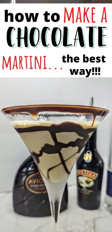 Dessert Drinks Alcohol, Chocolate Martini Recipe, Baileys Drinks, Chocolate Vodka, Cocktails Vodka, Espresso Martini Recipe, Baileys Recipes, Martinis Drinks, Liquor Recipes