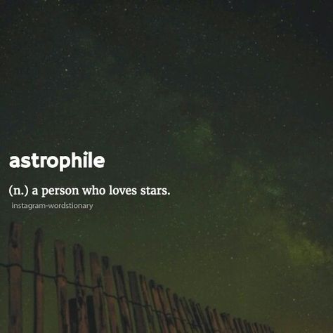 A Person Who Loves Stars, Person Who Loves Sky, Person Who Loves Stars, A Person Who Loves Moon, Lighting Quotes, Phobia Words, Interesting Words, Words Definitions, Unique Words Definitions