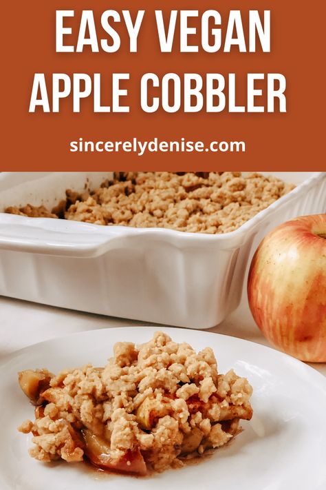 Vegan Apple Cobbler, Vegan Apple Recipes, Garden Labyrinth, Healthy Vegan Dessert, Apple Cobbler Recipe, Dessert Oreo, Easy Vegan Dessert, Vegan Apple, Apple Cobbler