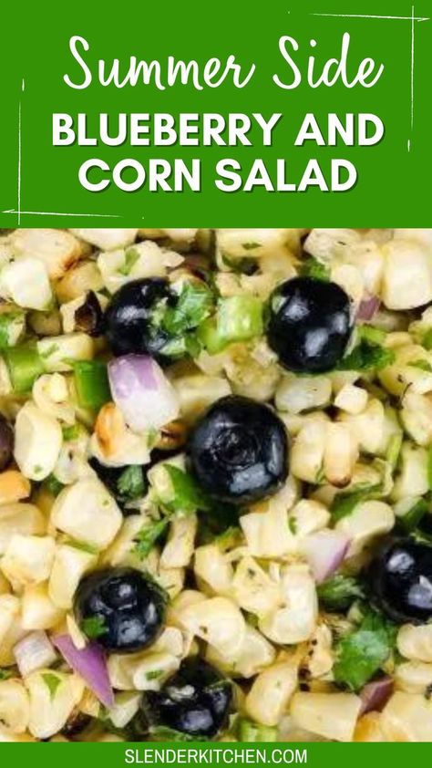 Blueberry Corn Salad is a light and refreshing summer side dish. You make a honey and lime vinegarette that really enhances all the flavors of this salad to a whole new level. Italian Rice Salad, Healthy Summer Meals, Honey Lime Vinaigrette, Salad Bowl Recipes, Easy Summer Salad, Healthy Side Dish Recipes, Italian Rice, Blueberry Salad, Slender Kitchen