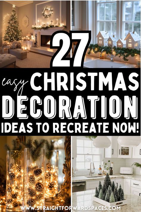 Looking for diy christmas decoration ideas that make an impact? This post shares all the best 27 stunning christmas decoration ideas for every room. Also sharing ideas for: christmas decor inspiration, DIY christmas decor, easy holiday tablescapes, christmas dinner setting table, christmas kitchen decor, christmas centerpieces, christmas table settings, christmas tray ideas, christmas living room decor, christmas bathroom ideas, christmas bedroom decorations, and more! Decorating With Stars For Christmas, Christmas Alcove Decorations, Minimum Christmas Decor, Easy Elegant Christmas Decorations, Christmas Decor Ideas For Kitchen Counter, Simple Ways To Decorate For Christmas, Family Christmas Decoration Ideas, Holiday Indoor Decor, How To Decorate Light Fixtures Christmas