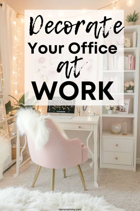 Personalized Office Space At Work, Top Of Cabinet Decor Office, Office Decor Gray Walls, She Office Ideas, In Person Office Decor, Fancy Office Aesthetic, Women Desk Setup, Women’s Office Decor Ideas, Bougie Office Ideas