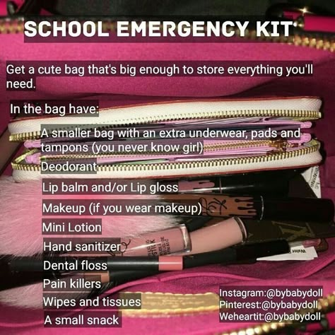 Schul Survival Kits, School Emergency Kit, Back To University, Middle School Survival, Middle School Hacks, School Survival Kits, School Preparation, School Goals, High School Survival