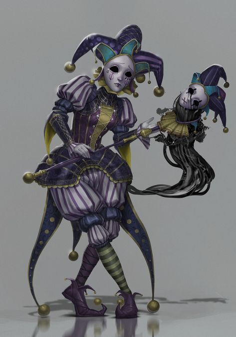 Medieval Jester, Comic Christmas, Jester Outfit, Creepy Circus, Arcane Trickster, Circus Characters, Dark Circus, Cute Clown, Cool Monsters