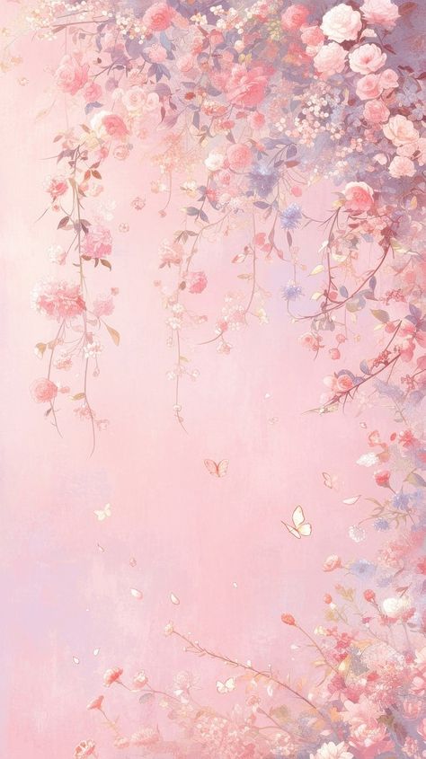 Painting graphics pattern blossom design | Premium Photo Illustration - rawpixel Graphic Paper Design, Cute Pink Flower Wallpaper, Pink Esthetics, Floral Background Aesthetic, Flower Pink Wallpaper, Pink Pattern Paper, Phone Wallpaper Butterfly, Pink Illustration Art, Pastel Pink Art