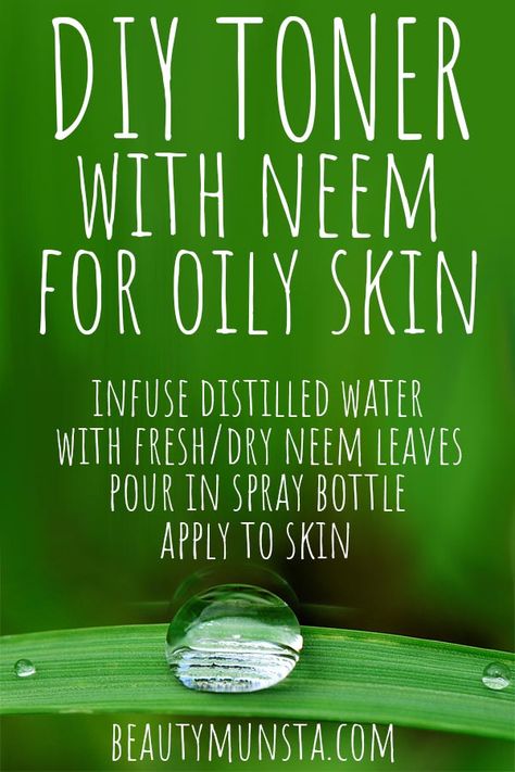 In this post, I'll take you through a step-by-step tutorial on how to make your own all-natural neem toner for oily skin! But first let's look at the nutrients in neem and what exactly makes it beneficial for skin. Hyperpigmentation Remedies, Toner For Oily Skin, Carrier Oils For Skin, Skin Essential Oils, Diy Toner, Diy Face Cream, Face Masks Diy, Diy Serum, Natural Beauty Hacks