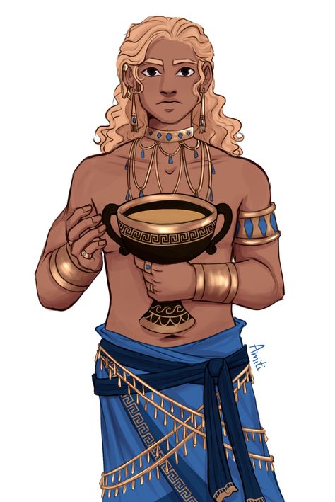 Ganymede - the cup-bearer of the gods Ganymede Fanart, Zeus X Ganymede, Apollo Shrine, Zeus And Ganymede, Greek Myths Stories, Apollo Fanart, Mythology Fanart, Greek Clothes, Greek Figures