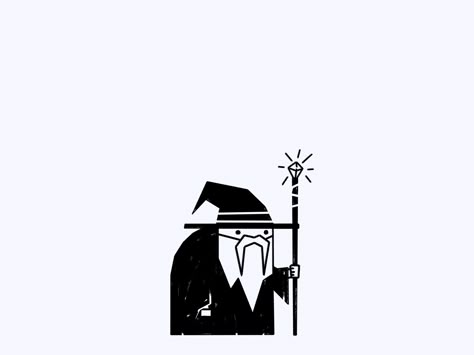 Tiny Wizard by Tommy Sunders Cute Wizard Tattoo, Simple Wizard Drawing, Cute Wizard Drawing, Wizard Drawing Reference, Wizard Animation, Wizard Doodle, Wizard Tattoo Design, Wizard Sketch, Wizard Icon