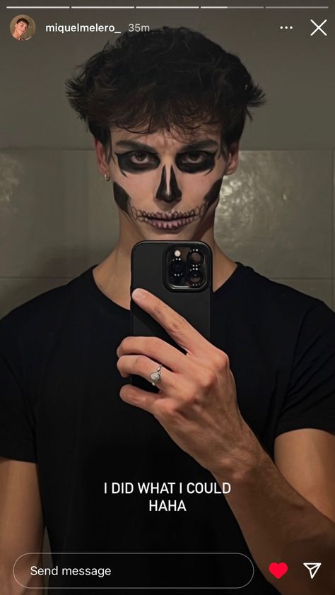 Skeleton Face Makeup Man, Skull Face Makeup Men, Skeleton Makeup Men, Man Skull Makeup, Halloween Makeup Men, Guys Halloween Makeup, Mens Halloween Makeup, Halloween Skeleton Makeup, Mens Halloween