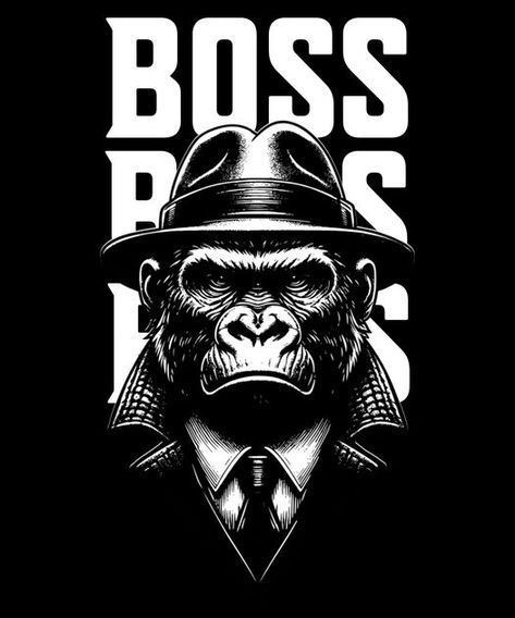 Gorilla boss T-Shirt Design Template T Shirt Cartoon Design, Anime Prompts, Designs For Tshirts, Clothing Logo Design, T Shirt Logo Design, Bike Poster, T Shirt Design Template, Shirt Logo Design, Design Techniques