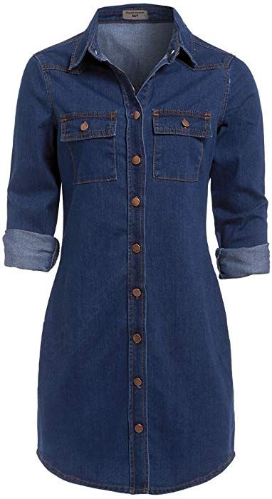 7th Anniversary, Blue Shirt Dress, Classy Dress Outfits, Clothing Retail, Denim Shirt Dress, Vestido Casual, Classy Dress, Blue Shirt, Denim Fabric