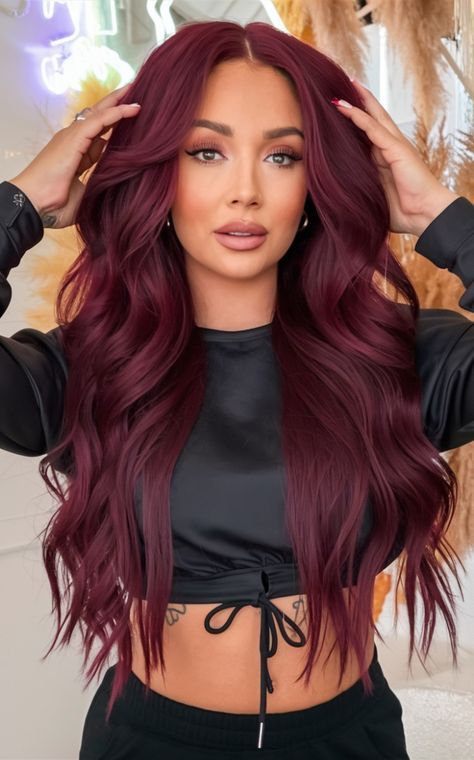 #BEAUTY ,#REALATIONSHIPS #Fashion #Outfits #Winter Outfits #Animals Winter Hair Color Burgundy, Maroon Burgundy Hair, Rich Dark Red Hair, Red On Black Hair No Bleach, Cherry Brown Hair Color Burgundy, Medium Cherry Red Hair, Dark Fuchsia Hair, Ritual Hair Color, Maroon Money Piece Hair