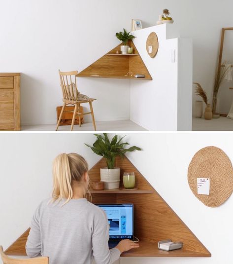 Angled Corner Wall, Wall Mounted Corner Desk, Corner Desk Shelf, Floating Corner Desk, Modern Corner Desk, Small Corner Desk, Apartment Desk, Diy Corner Desk, Mounted Desk