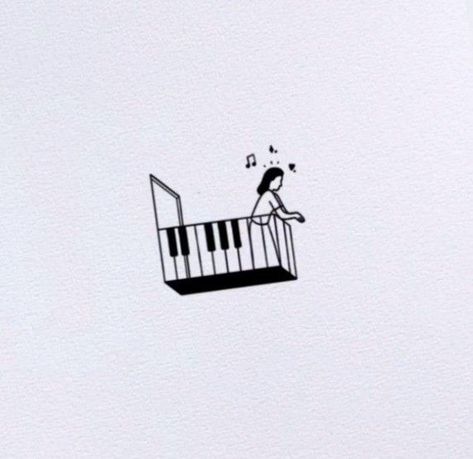 Music Reference Tattoo, Piano Tattoo Aesthetic, Keyboard Piano Tattoo, Tattoo Ideas For Musicians, Simple Piano Tattoo, Piano Inspired Tattoos, Piano Fine Line Tattoo, Tattoo Piano Ideas, Music Line Tattoo