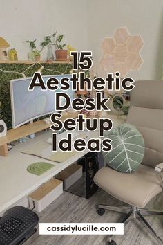 Explore 15 inspiring and aesthetic desk setup ideas to elevate your workspace. From cozy home desk setup ideas to dreamy desk setup designs, find the perfect inspiration to create a college desk setup that is both cute and functional. Revolutionize your work environment with these curated suggestions. Tap to see these home office desk setup ideas now! Aesthetic Desk Setup Ideas, Aesthetic Desk Setup, Desk Setup Ideas, 15 Aesthetic, Interior Design Office, Aesthetic Desk, Office Decorating, Setup Ideas, Home Decorating Ideas