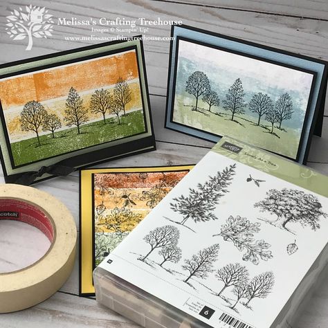 Amazing Art Projects, Cards With Trees, Card Making Ideas Easy, Lovely As A Tree, Tree Stamp, Card Making Tips, Tree Cards, Card Making Tutorials, Card Techniques