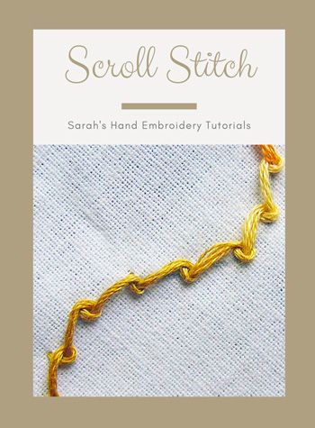 Creative Embroidery Inspiration Ideas, Scroll Stitch, Embroidery Elements, Crazy Quilt Stitches, Basic Hand Embroidery Stitches, Embroidery Hoop Crafts, Learning To Embroider, Hand Stitches, Basic Embroidery