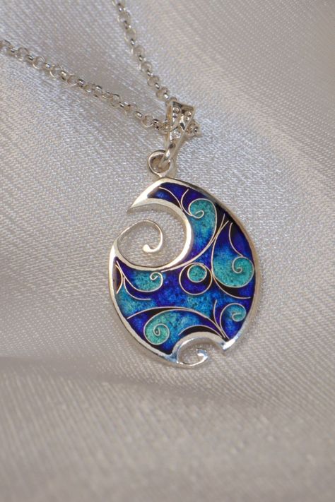 Cloisonne Enamel Jewelry, Blue Enamel Pendant, Georgian Cloisonne Enamel, Sterling Silver Necklace, Hot Enamel, Silver Handmade Jewelry Modern Jewelry Silver, Cloisonne Enamel Jewelry, Cloisonne Jewelry, Jewellery Design Sketches, Silver Handmade Jewelry, Rock Painting Patterns, Enamel Necklaces, Jewelry Blue, Cloisonne Enamel