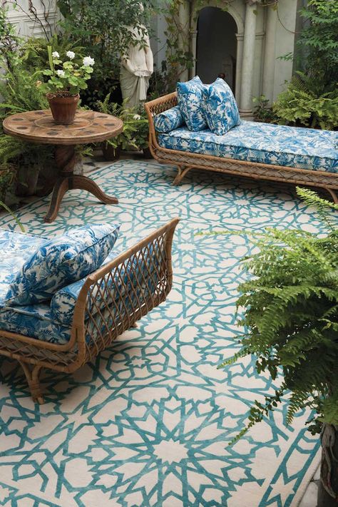 The Rug Company - Martyn Lawrence Bullard Zen Rock, Diy Rose, Cozy Patio, Casa Exterior, Patio Interior, Design Hotel, Bar Area, Garden Bar, Garden Bed