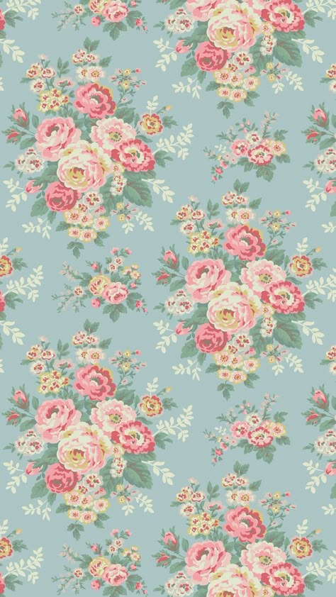 Pink And Blue Wallpaper, Wallpaper Iphone Vintage, Vintage Wallpaper Patterns, Blue Floral Wallpaper, Blue Flower Wallpaper, New Wallpaper Iphone, Pink Wallpaper Backgrounds, Vintage Flowers Wallpaper, Trendy Wallpaper