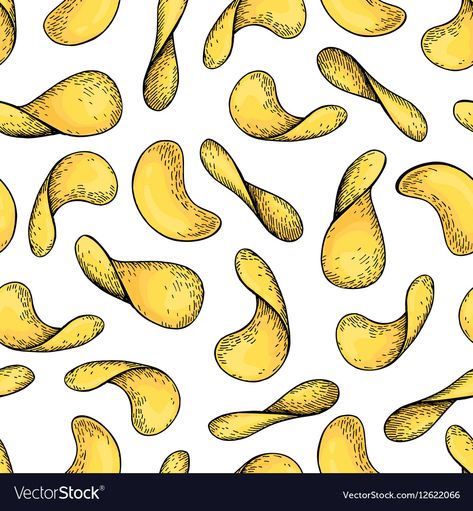 Snack Illustration, Computer Wallpaper Hd, Chips Brands, Food Drawings, Background Drawing, Food Graphic Design, Hand Drawn Vector, Food Drawing, Abstract Nature