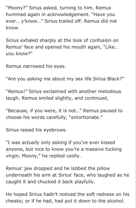 Wolfstar Fanfiction Spicy, Wolfstar Spicy, Wolfstar Fanart Spicy, Wolfstar Fanfiction, Marauders Regulus, Moony And Padfoot, Marauders Fanfiction, Fanfiction Quotes, Sirius And James