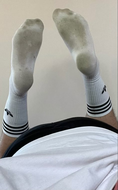 Men In Socks White, Male Socks Sniff, Men In Socks Only, White Sox Outfit, Socks Outfit Men, Stinky Socks, Men In Socks, Sock Outfits, Foot Socks