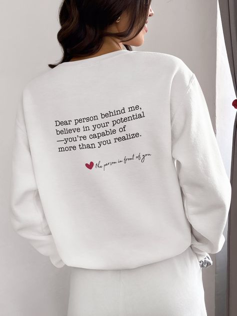 Each wear is a gentle nudge, a soft whisper: You are enough. Just as you are—beautifully imperfect. In moments quiet or chaotic, may this sweatshirt be more than just an item of clothing; let it be a soft, comforting arm around your shoulder, fostering mental health awareness and self-acknowledgment one cozy embrace at a time. Support mental health awareness, wear your worth. [Shop now] and join a movement that celebrates every individual's journey toward peace and self-love. Dear Person Behind Me, Jesus Clothes, Clothing Brand Logos, Cute Shirt Designs, Inspirational Sayings, Inspirational Shirt, You Are Enough, Christian Clothing, Health Awareness