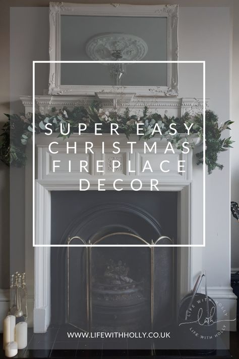 A tutorial to create a simple and easy to make Christmas fireplace mantlepiece display - festive decor ideas from Life with Holly, a lifestyle blog Christmas Mantlepiece Ideas, Mantlepiece Decor Christmas, Foliage Tutorial, Christmas Mantlepiece, Christmas Mantelpiece, Mantlepiece Decor, Flowers And Pampas, Festive Decor Ideas, Xmas Present Ideas