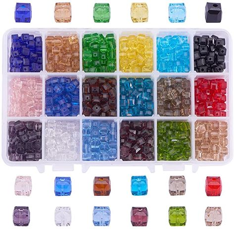 Nail Embellishments, Dr Items, Glazed Glass, How To Make Christmas Tree, Cube Beads, Bubblegum Beads, Jewelry Making Tools, Square Bead, Pink Beads