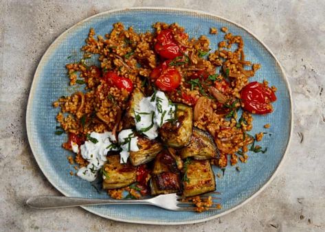 Yotam Ottolenghi’s tomato recipes | Food | The Guardian Ottolenghi Aubergine, Tomato Aubergine, Bulgur Wheat Recipes, Yotam Ottolenghi Recipes, Bulgur Wheat, Ottolenghi Recipes, Spiced Cauliflower, Preserved Lemon, Wheat Recipes