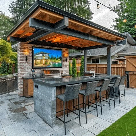 21 Best Texas Outdoor Kitchen ideas for 2024 Outdoor Kitchen Ideas Layout Modern, Grill And Bar Outdoor, Outdoor Grill And Bar Area, Free Standing Outdoor Kitchen, How To Build An Outdoor Kitchen, Outdoor Kitchen Pergola Ideas, Pool Kitchen Outdoor, Outdoor Kitchen With Roof, Outdoor Pergola Kitchen