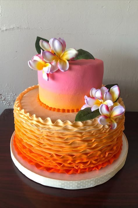 Cake Hawaiian Birthday Cakes, Tropical Birthday Cake, Summer Birthday Cake, Beach Birthday Cake, Hawaiian Birthday, Tropical Birthday, Creative Birthday Cakes, Pretty Birthday Cakes, Cool Birthday Cakes