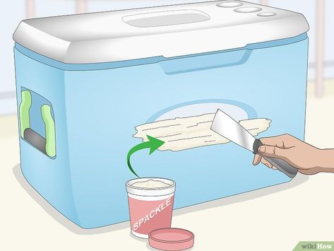 How to Paint a Cooler (with Pictures) - wikiHow How To Make A Frat Cooler, Painting Cooler Ideas, How To Paint A Cooler, Painted Coolers, Cooler Painting Ideas For Guys, Girly Cooler Painting, Painted Coolers For Guys, Girl Cooler Painting, Hand Painted Coolers