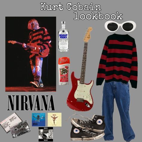 Kurt Cobain Fashion Outfits, Kurt Cobain Outfits Inspired, Kurt Cobain Outfit Grunge, Nirvana Inspired Outfits, Kurt Cobain Aesthetic Clothes, Kurt Cobain Outfit Inspiration, Kurt Cobain Outfit Ideas, Kurt Cobain Fashion, Nirvana Style