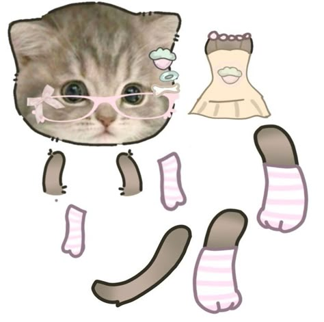 Cat Template, Iphone Wallpaper Cat, Paper Puppets, Cat Body, Cat Oc, Paper Doll Template, Paper Animals, Cat Character, Cat Doll