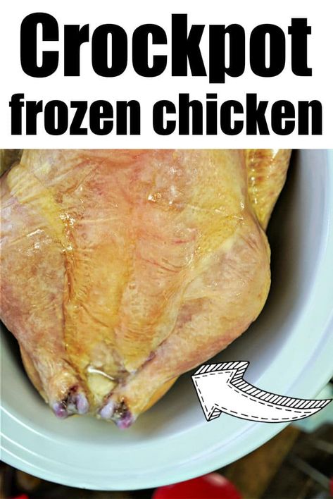 Whole Frozen Chicken In The Crockpot, Frozen Whole Chicken In The Crockpot, Cooking Chicken From Frozen, Whole Chicken In Crockpot, Whole Frozen Chicken, Frozen Whole Chicken, Chicken In Crockpot, Crockpot Rotisserie Chicken, Frozen Chicken Crockpot