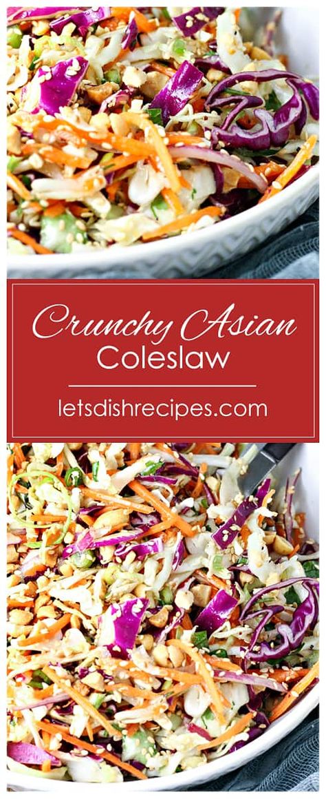 Coleslaw Crunch Salad, Thai Coleslaw Recipe Asian Slaw, Fresh Crunchy Salad, Chinese Slaw Salad Asian Coleslaw, Easy Asian Coleslaw Recipe, Spicy Asian Slaw Recipe, Chinese Cole Slaw Salad, Asian Cabbage Slaw Recipes, Thai Slaw Recipe